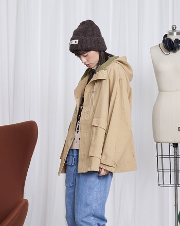 ◢兩件式絨毛背心連帽夾克(兩色)