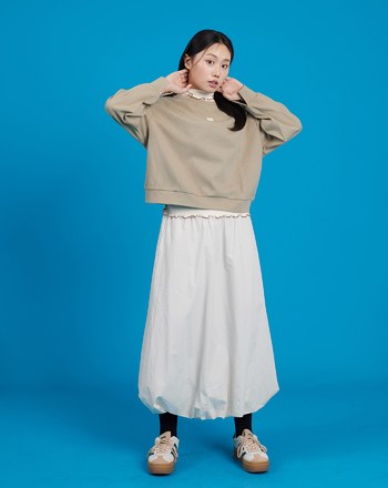 甜點繡花拋拋袖針織大學T(兩色)