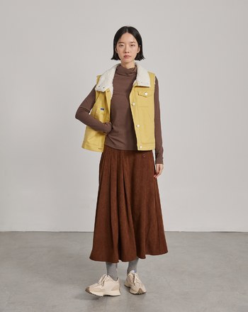 ➤斜紋拼接QQ毛造型背心(兩色)