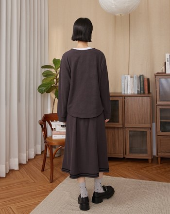 gozo三次方華夫格學院風圓裙(兩色)