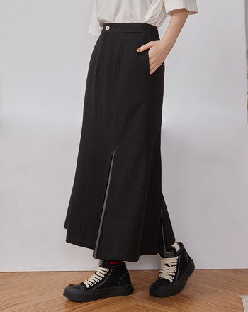 配色邊造型修身魚尾裙(兩色)