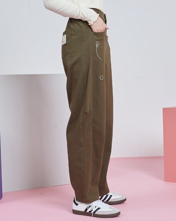 太空行星軌跡剪接打褶直筒褲(兩色)