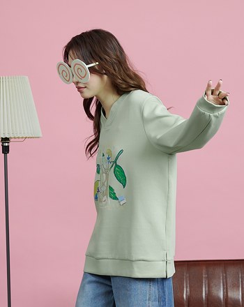 檸檬酒顯瘦V領印花大學T(兩色)