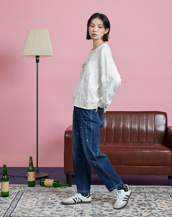 調酒大師剪裁暈染大學T(三色)