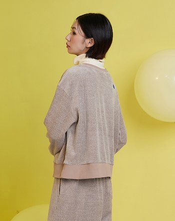 雪花棉絨短版大學T(兩色)