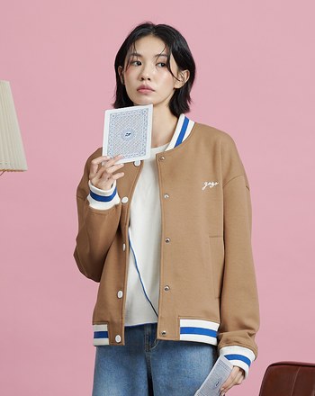 小刺繡太空棉配色棒球外套(兩色)