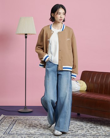 小刺繡太空棉配色棒球外套(兩色)