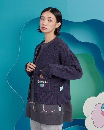 gozoxKINGJUN&Ada雙拉鍊毛衣外套(兩色)