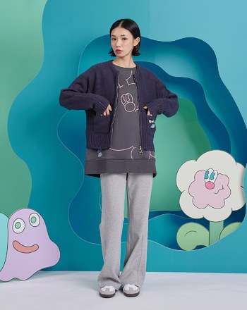 gozoxKINGJUN&Ada雙拉鍊毛衣外套(兩色)