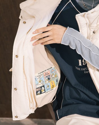 ➤大口袋立體廓型連帽羽絨背心(兩色)