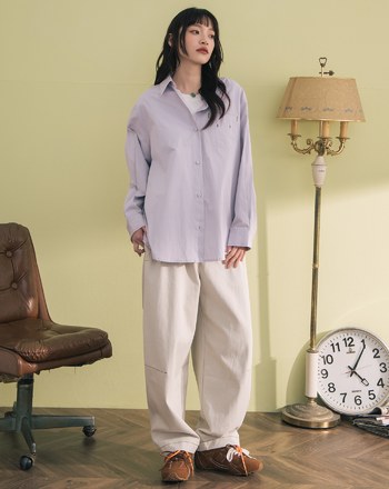 配色造型壓線仿牛仔男友褲(三色)