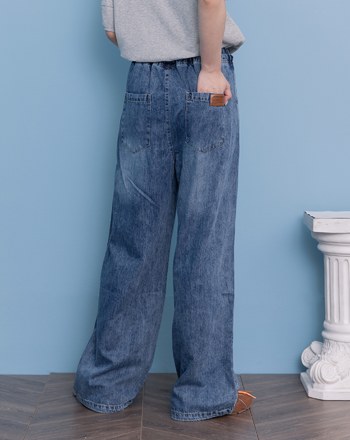 好比例涼感天絲抽繩牛仔寬褲(兩色)