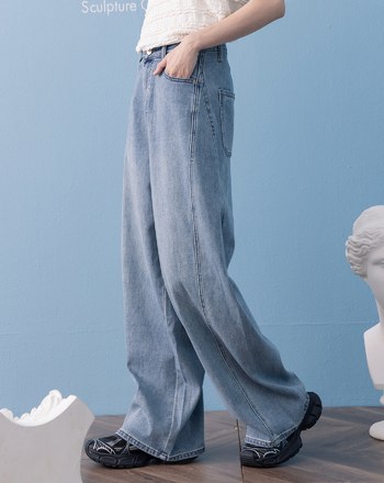 好比例水洗彈性彎刀牛仔褲(兩色)