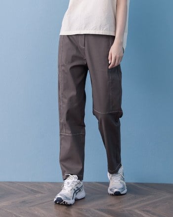 ➤配色壓線造型剪接男友褲(兩色)