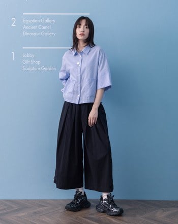 ➤顯瘦彈性八分寬褲(兩色)