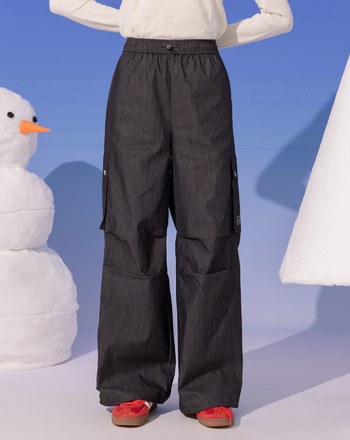 ➤立體工裝風大口袋抽繩寬褲