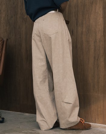 A｜顯瘦剪接水洗涼感廓型褲(兩色)