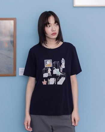 展品休息中印花T恤(兩色)