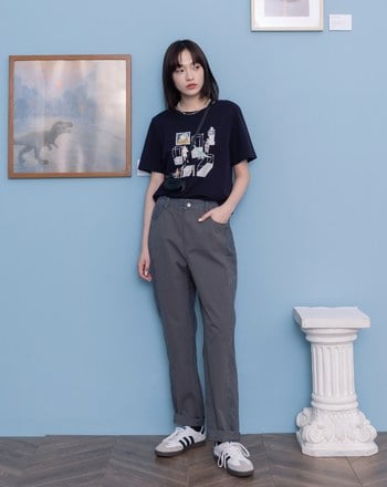 展品休息中印花T恤(兩色)