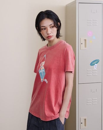 彈珠汽水印花水洗合肩T恤(兩色)