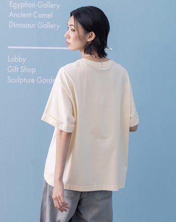 gozo museum海報反褶袖寬鬆涼感T恤(兩色)