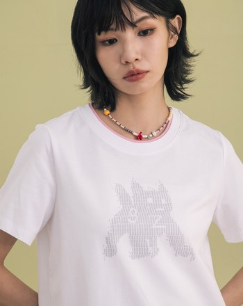 貓咪點陣圖尋找gz印花合肩T恤(兩色)