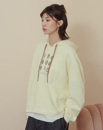 配色帽繩指紋印花帽T(兩色)