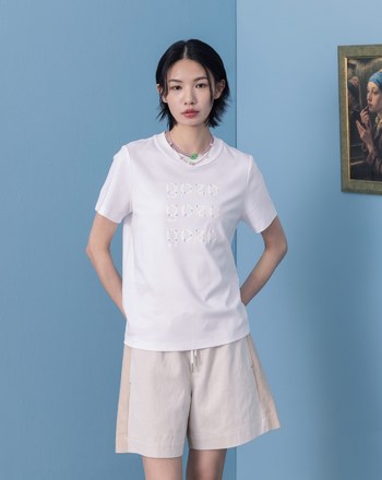 立體泡泡品牌LOGO印花T恤(兩色)