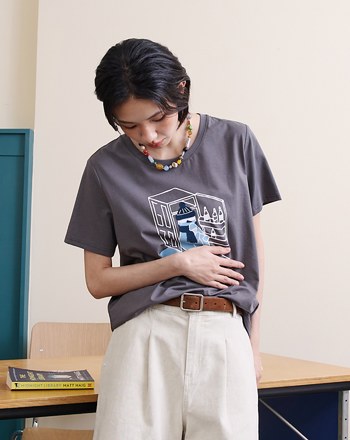 ➤雪人躲冰箱吹冷氣涼感T恤(三色)