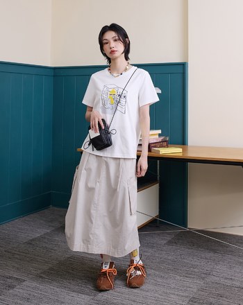 ➤雪人躲冰箱吹冷氣涼感T恤(三色)