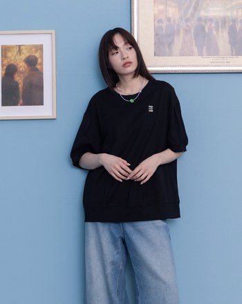 ➤gozo三次方繡花澎袖涼感T恤(三色)