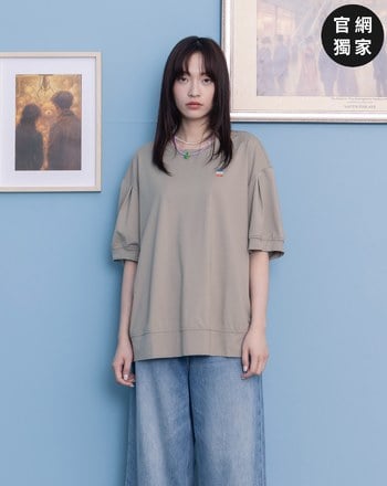 ➤gozo三次方繡花澎袖涼感T恤(三色)