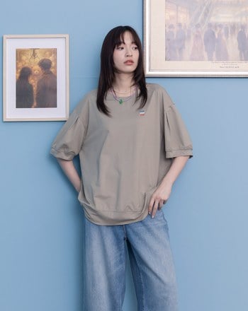 ➤gozo三次方繡花澎袖涼感T恤(三色)