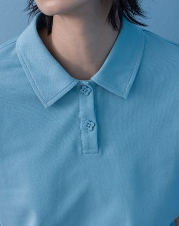 A｜小花釦立體澎袖涼感POLO衫(兩色)