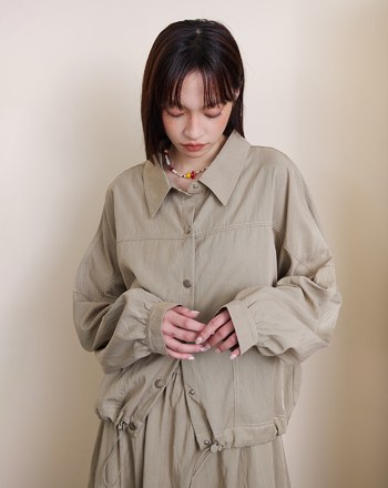 涼感天絲大口袋下擺抽繩外套(兩色)