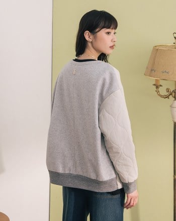 ➤發熱異材質拼接衍縫鋪棉拉鍊外套(兩色)