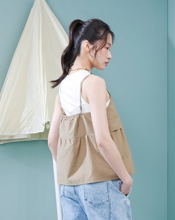 涼感天絲兩件式細肩帶背心(兩色)