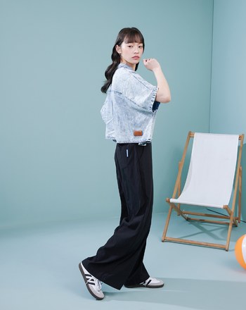 涼感天絲牛仔連袖襯衫
