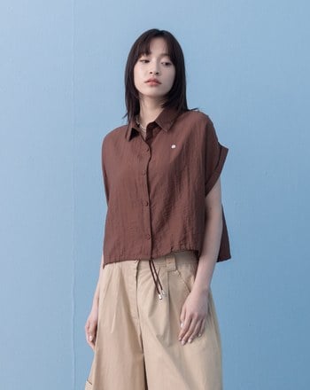 ➤抽繩下擺麻料連袖襯衫(兩色)