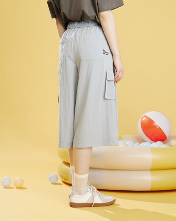 垂墜感造型口袋七分寬褲(兩色)