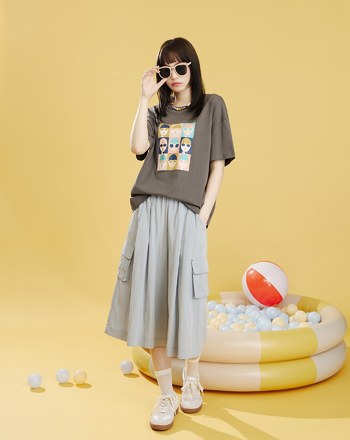 垂墜感造型口袋七分寬褲(兩色)