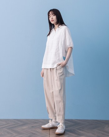 ➤修身打褶純棉直筒褲(兩色)