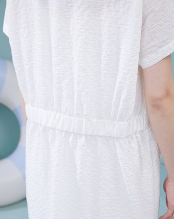 Sea you letter織紋天絲襯衫洋裝(兩色)