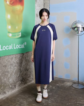 ➤gozo撞色拼接針織洋裝(兩色)