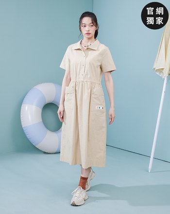 ➤顯瘦鬆緊腰頭工裝風洋裝(兩色)