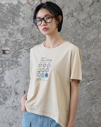 咖啡集點卡合肩涼感T恤(兩色)