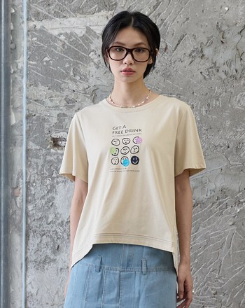 咖啡集點卡合肩涼感T恤(兩色)