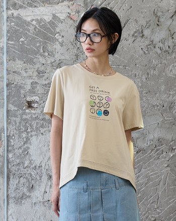 咖啡集點卡合肩涼感T恤(兩色)