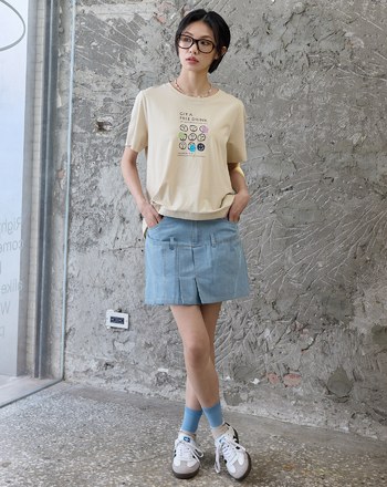 咖啡集點卡合肩涼感T恤(兩色)