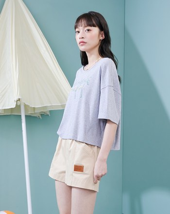 Beach Club椰子樹繡花T恤(兩色)